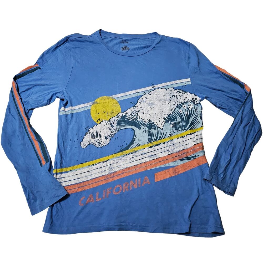 City Streets Size M Long Sleeve Blue Shirt California Wave